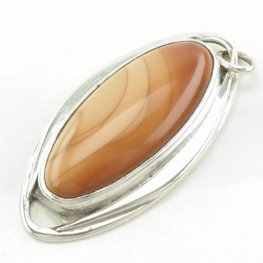 Vintage Landscape Jasper Sterling Silver Pendant