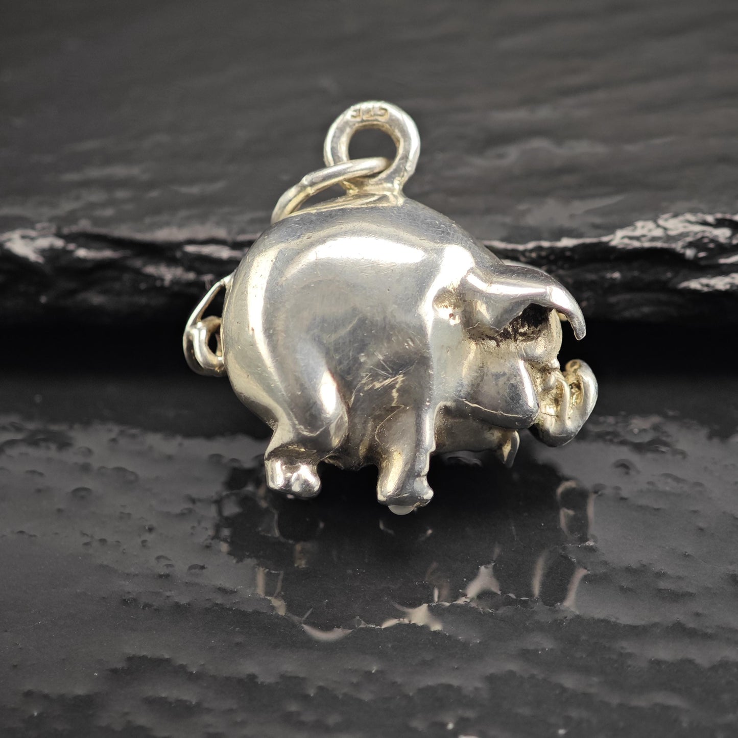 Big Pig Sterling Silver Pendant P3046