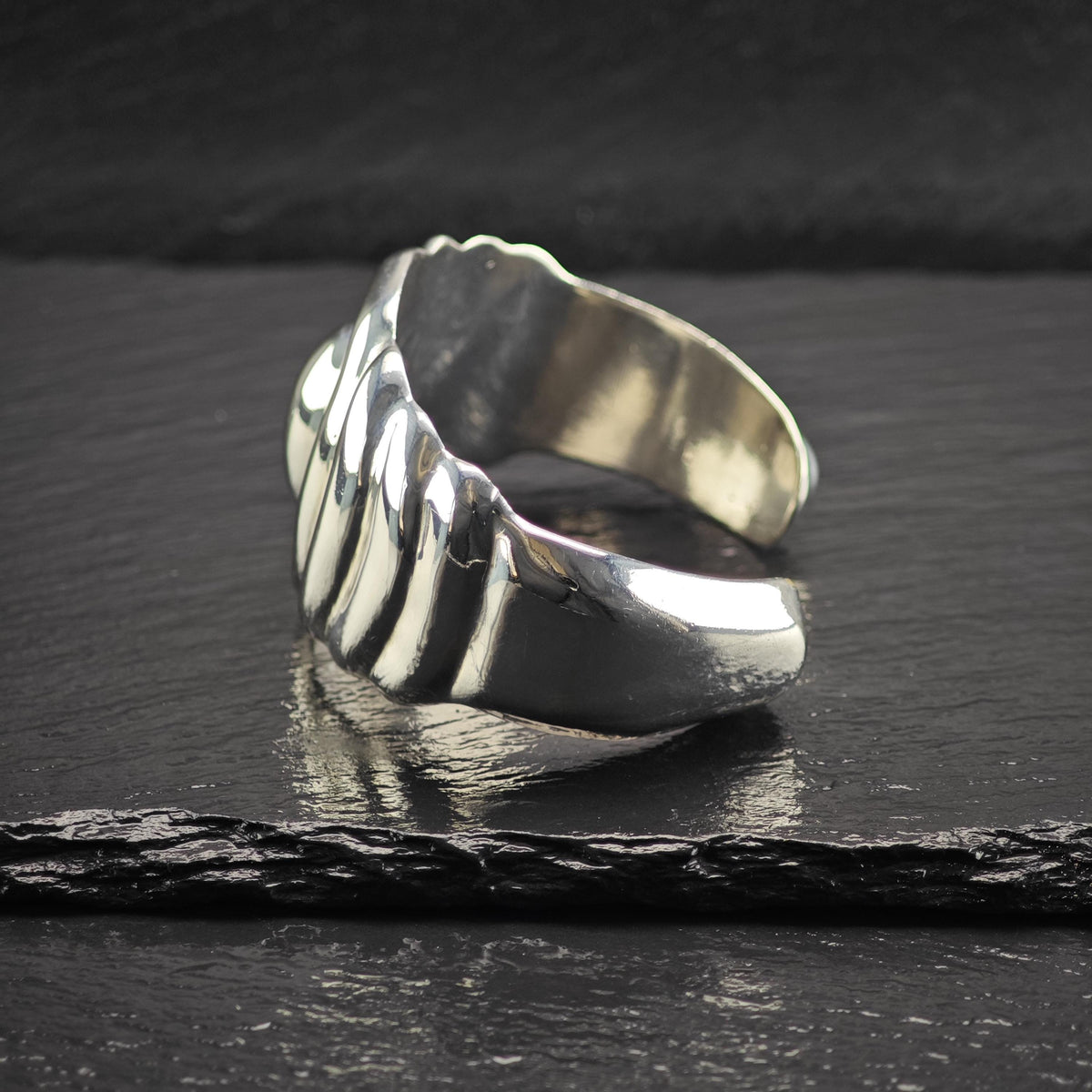 Taxco Ballesteros Modernist Abstract Sterling Silver Cuff Bracelet Sz 6 1/4" BR3193