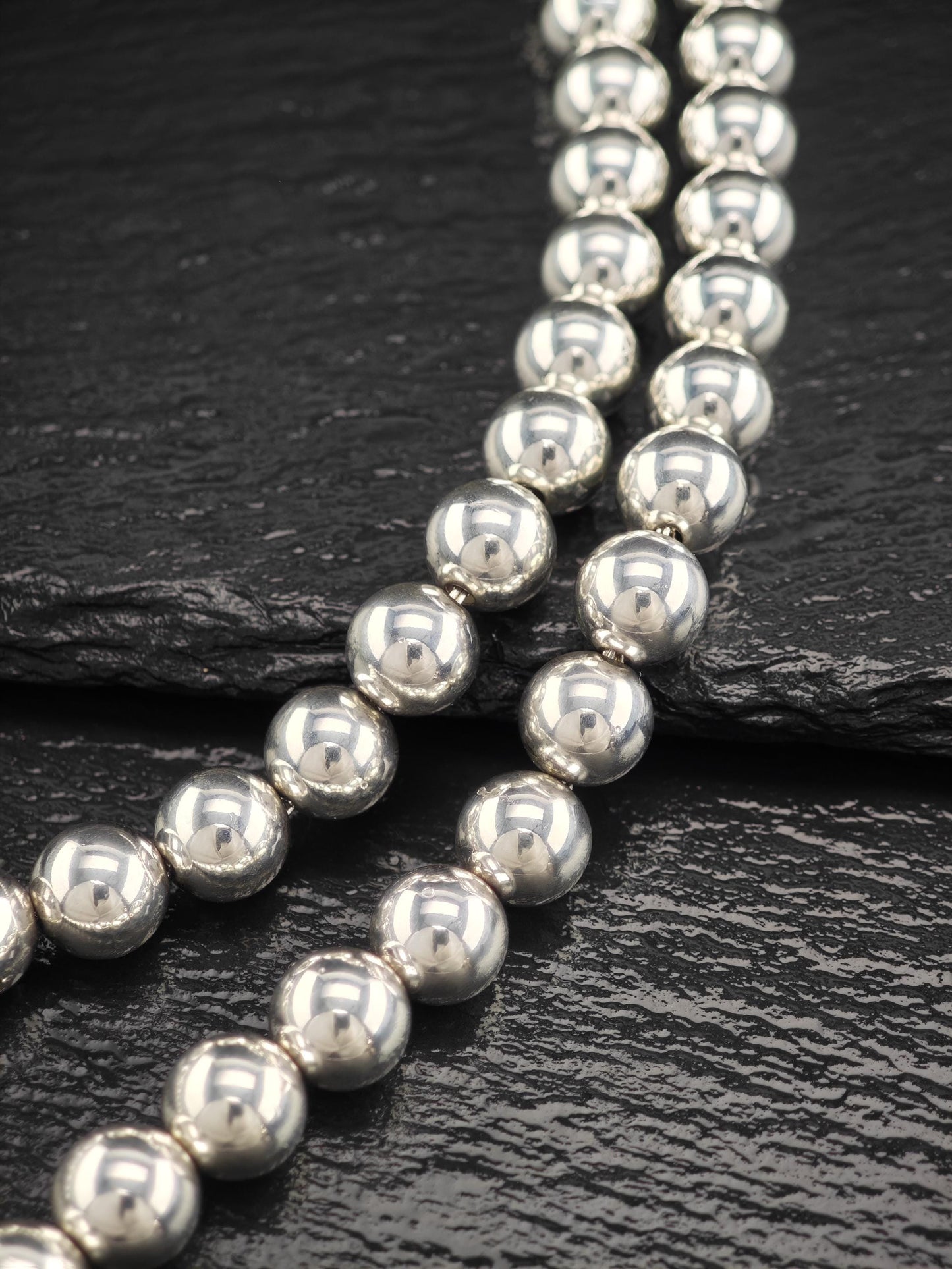 Vintage Tiffany 10mm Bead, Hardwear Beaded Necklace Sterling Silver N2506