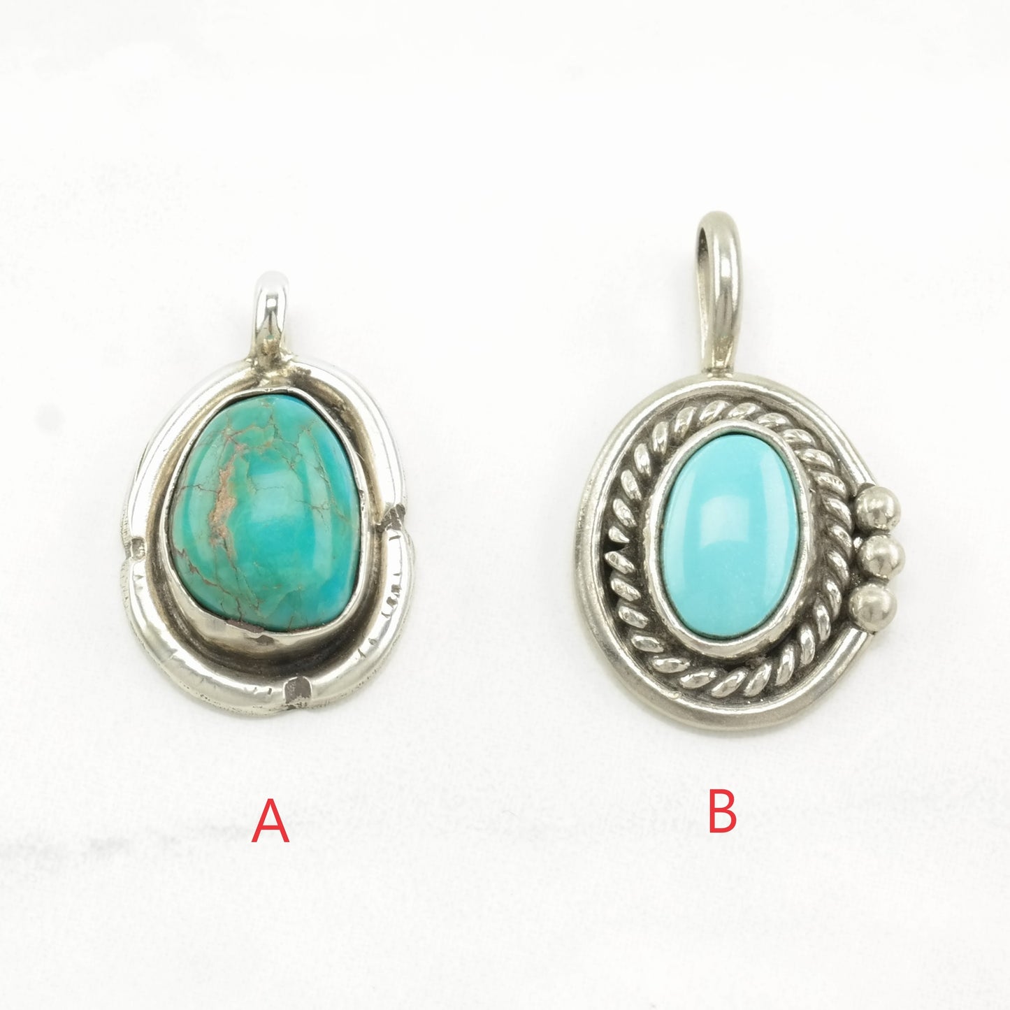 Vintage Native American Turquoise Sterling Silver Pendant
