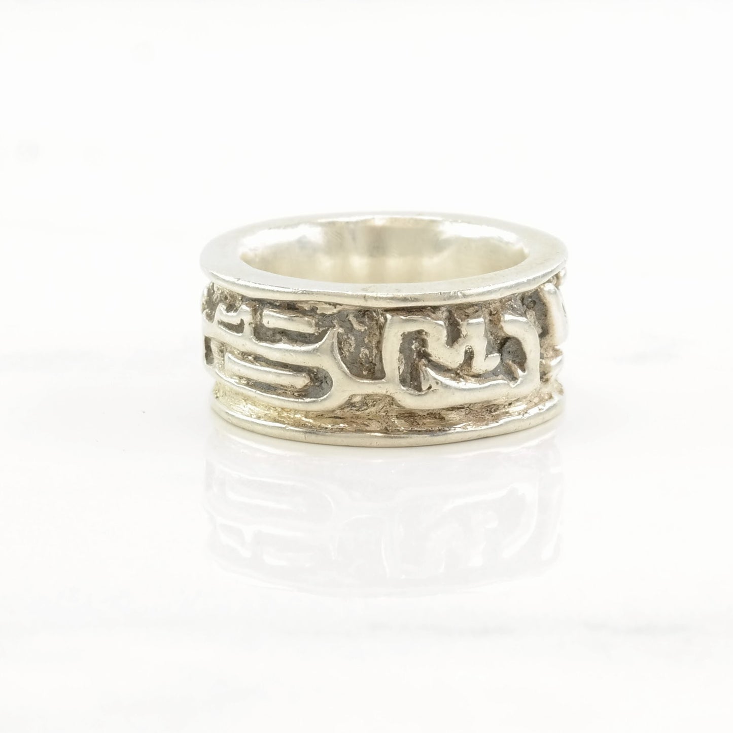 Modernist Ring Abstract Overlay Sterling Silver Size 5 1/4