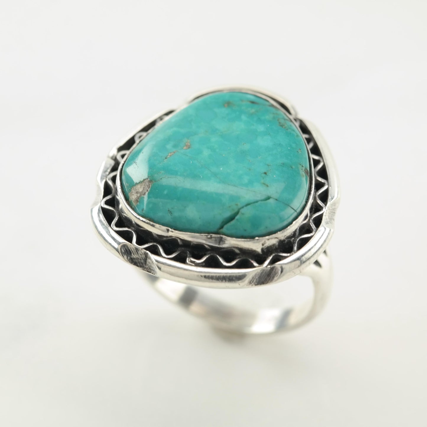 Imperfect Vintage Turquoise Sterling Silver Ring Size 7