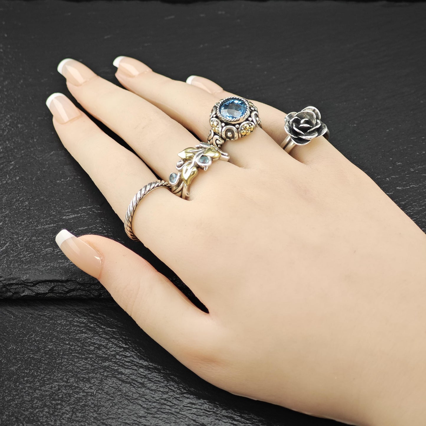 Flower Ring Sterling Silver Silpada Size 8 1/4 R6025