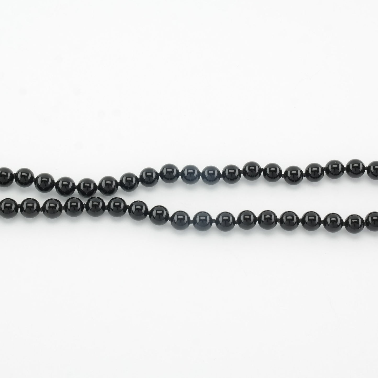 Black Onyx, 6 mm Bead, 14K Gold Clasp Necklace