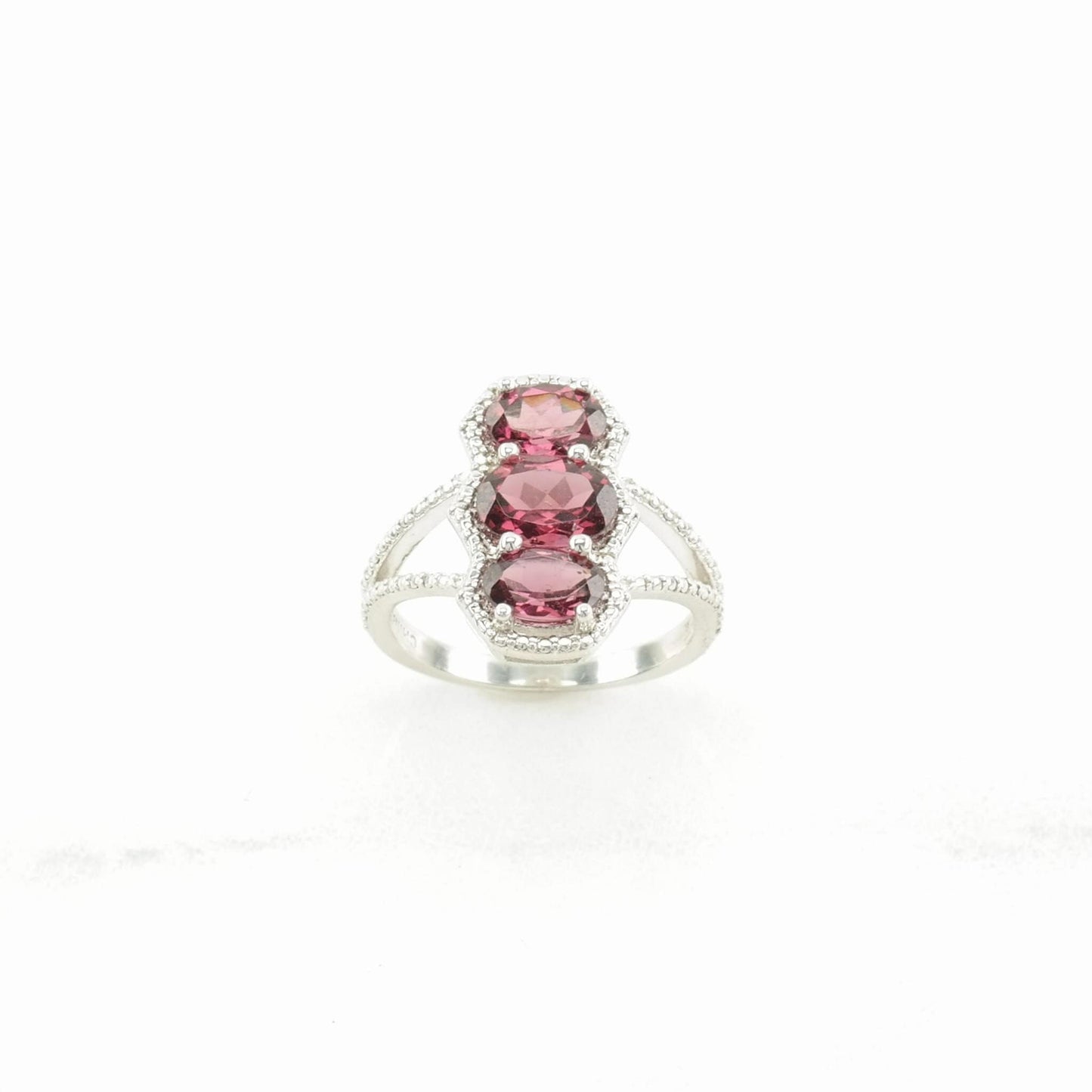 Sterling Silver Ring Pink Garnet Size 5