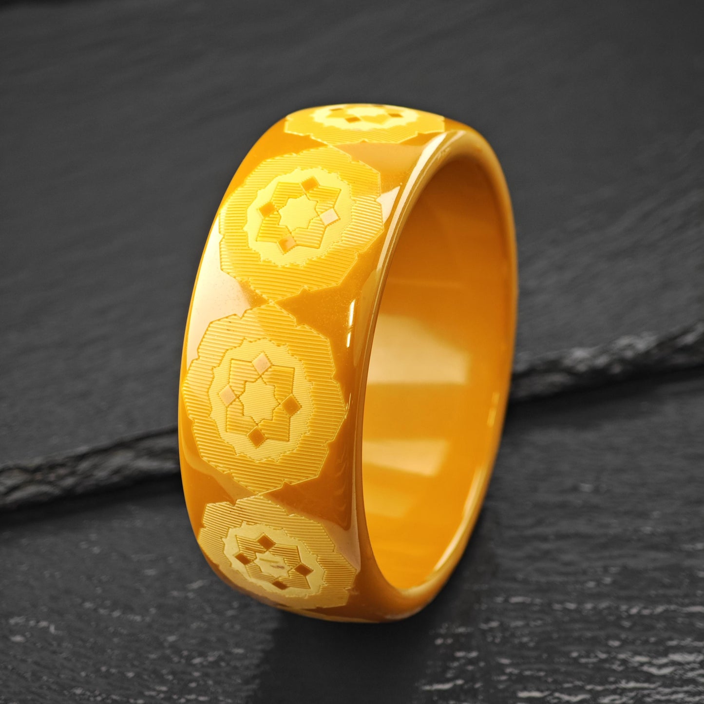 Tiffany & Co. Paloma Picasso Tan Caramel Zellige Resin Bracelet Sz 7"