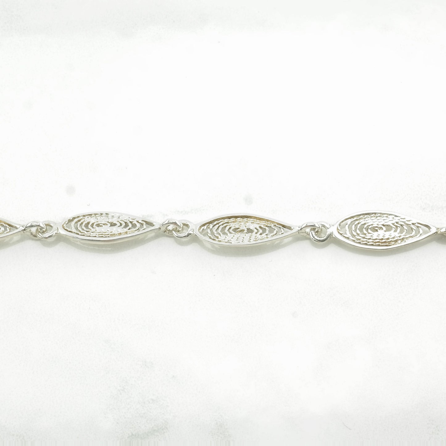 Choice of Vintage Sterling Silver Filigree Link Bracelet Filigree