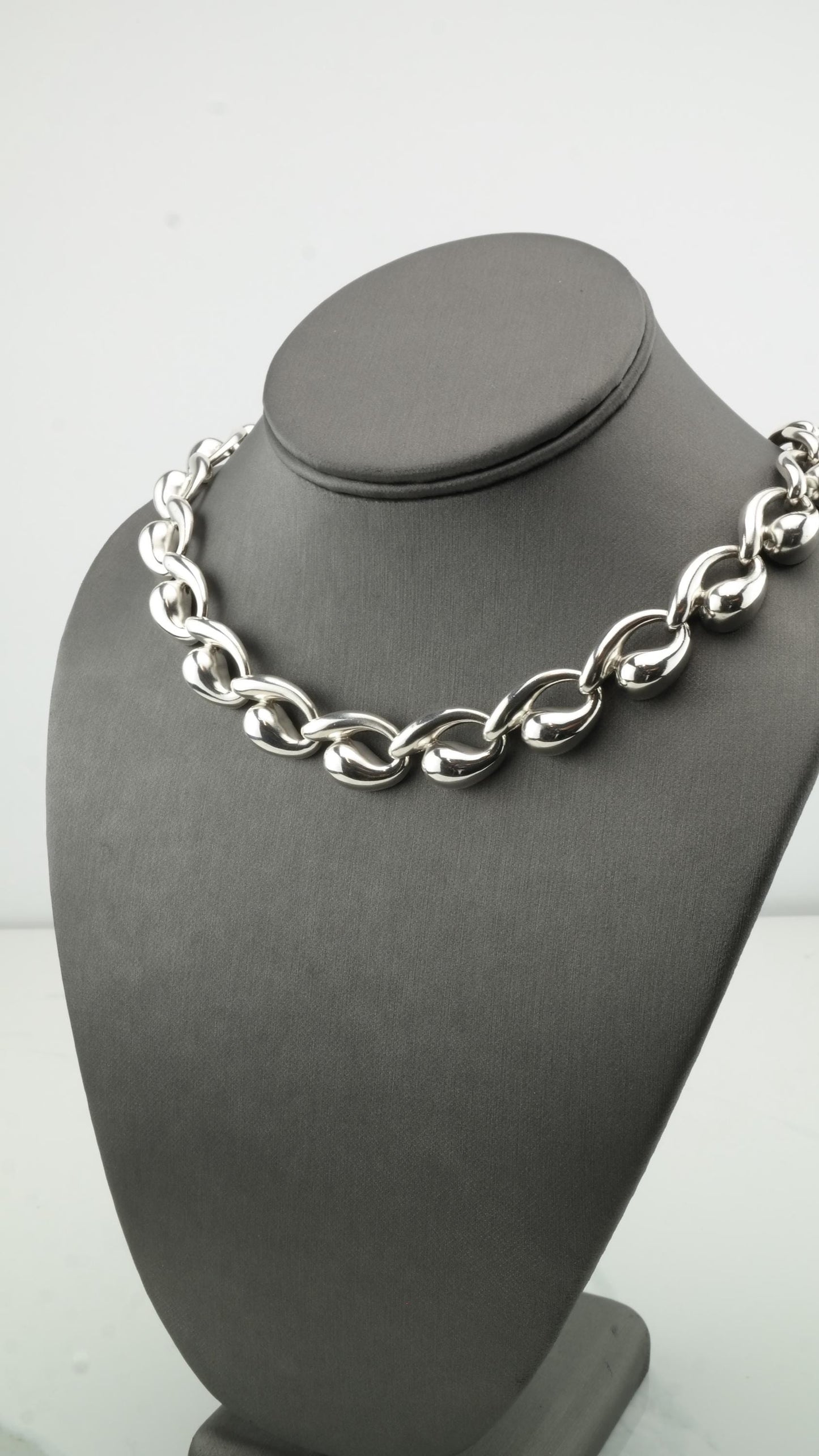 Charles Krypell Sterling Silver Necklace | Sculptural Modernist Jewelry | 18.5"