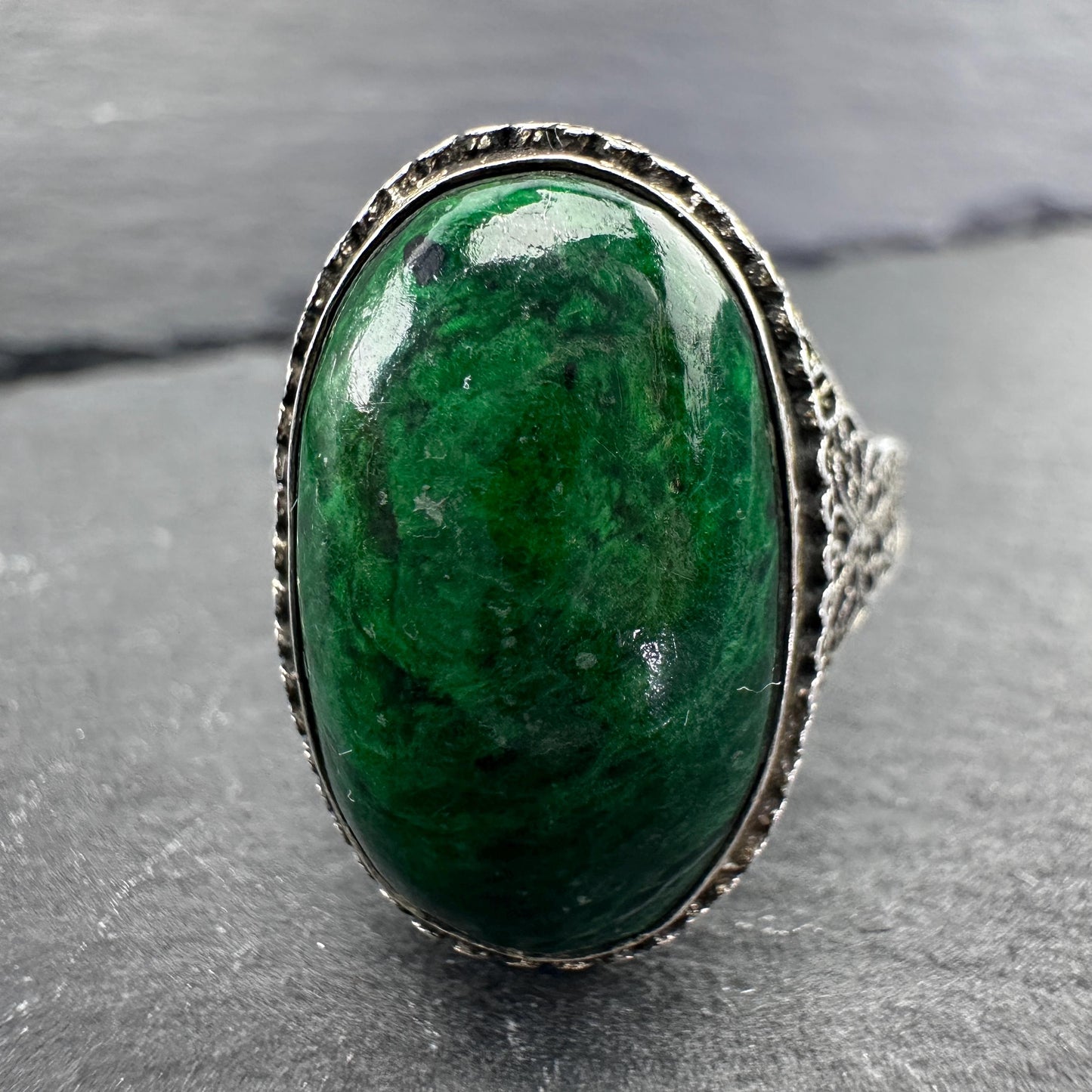 Chinese Export, Sterling Silver Ring Szadjustable 7 to 9 R5678