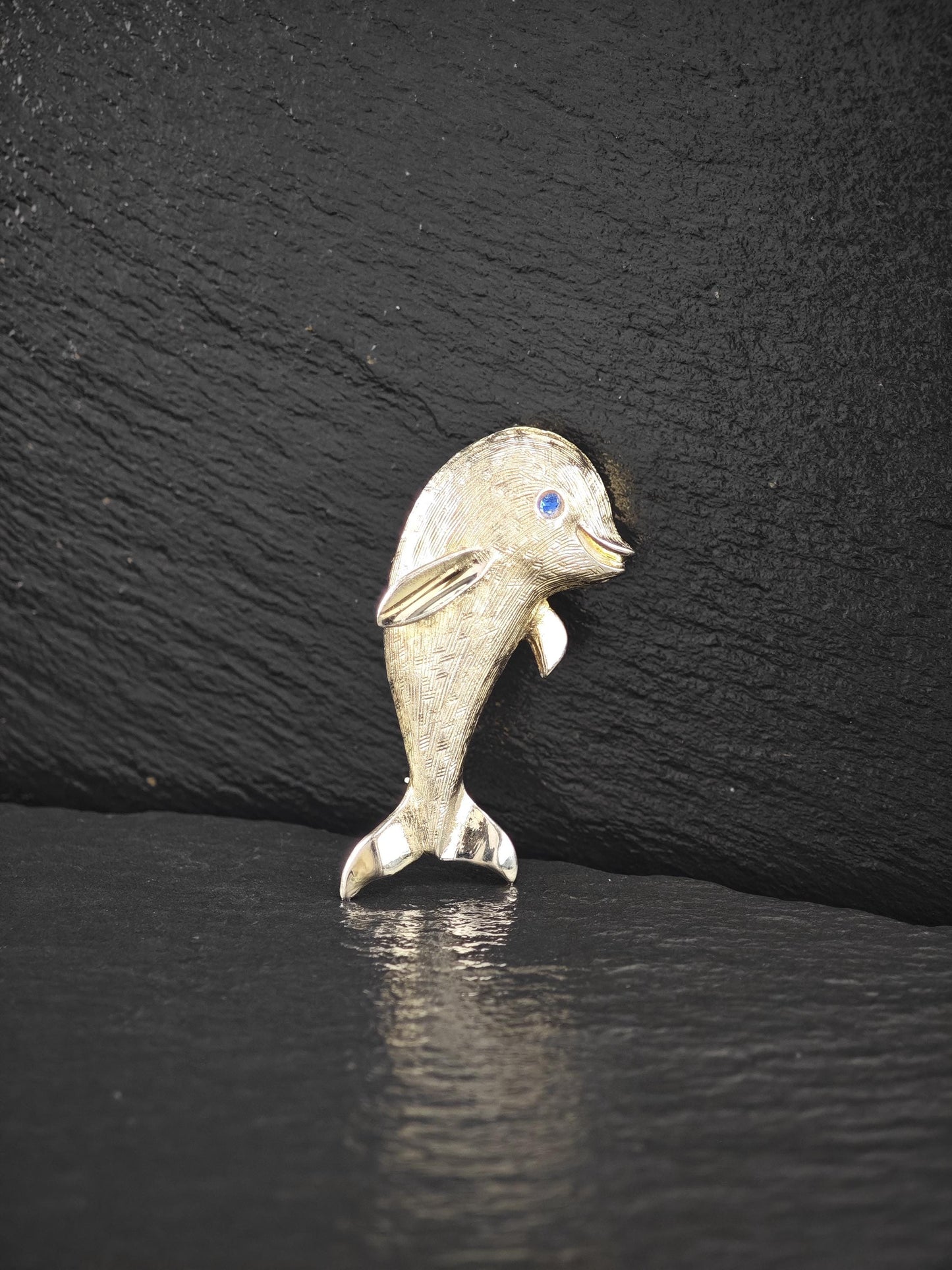 Creed Gold Dolphin Brooch Sterling Silver