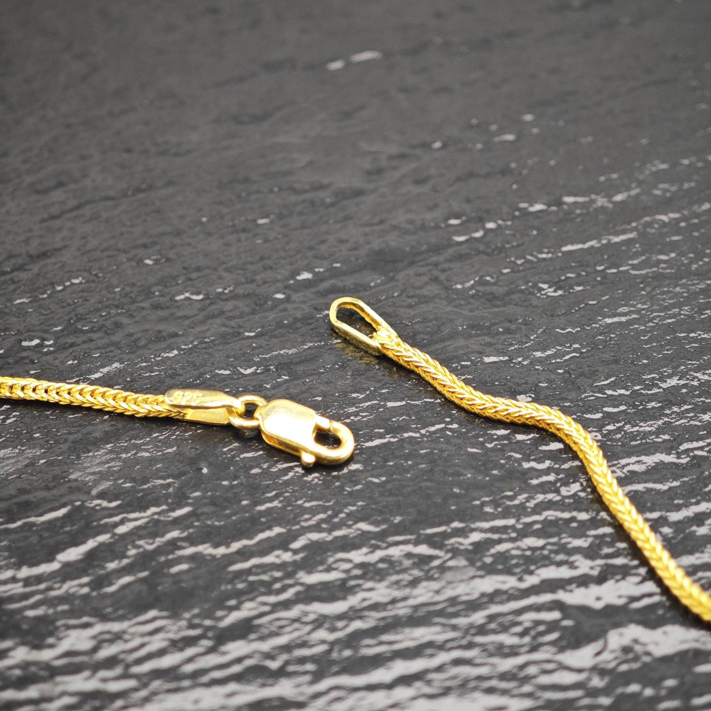 Foxtail Gold Plated Chain Sterling Silver Necklace N2751