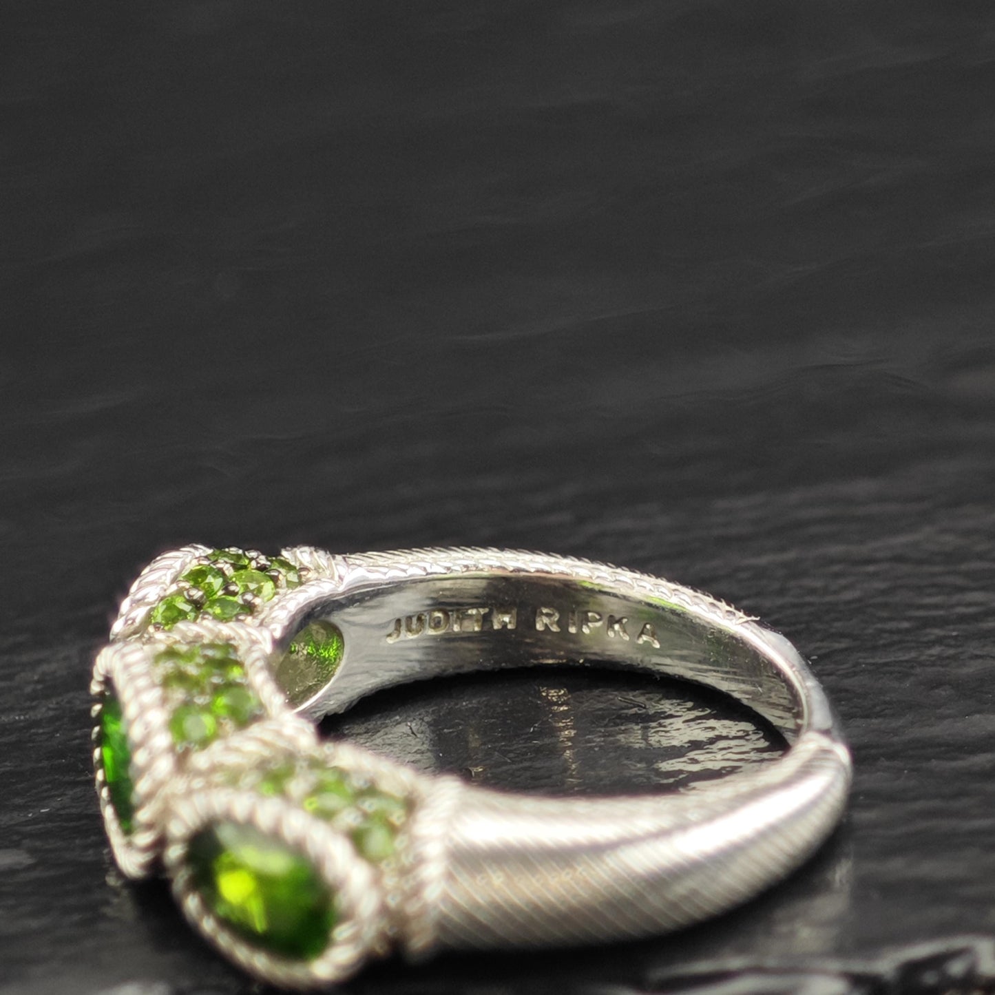 Vintage Judith Ripka Diopside Sterling Silver Ring Sz 6 R6582