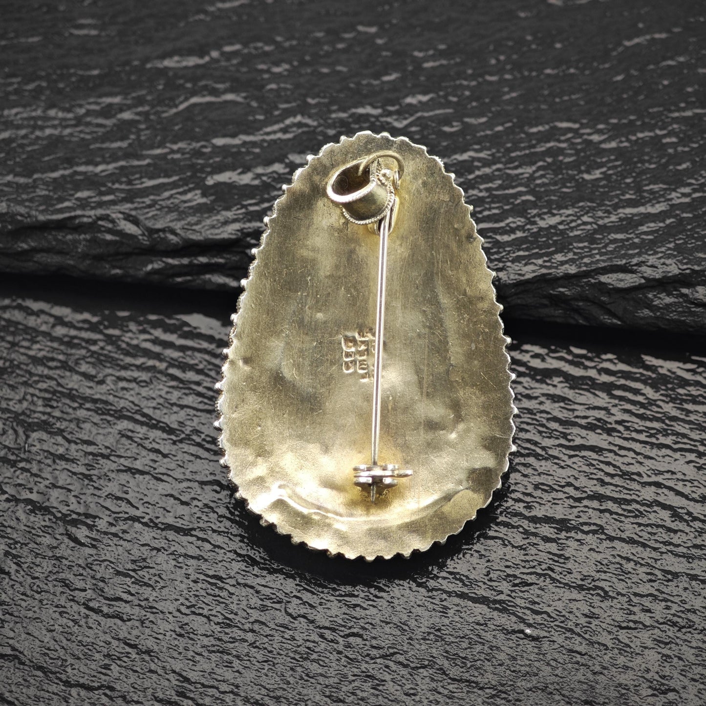 Light Gold Washed Eilat Brooch/Pendant Sterling Silver