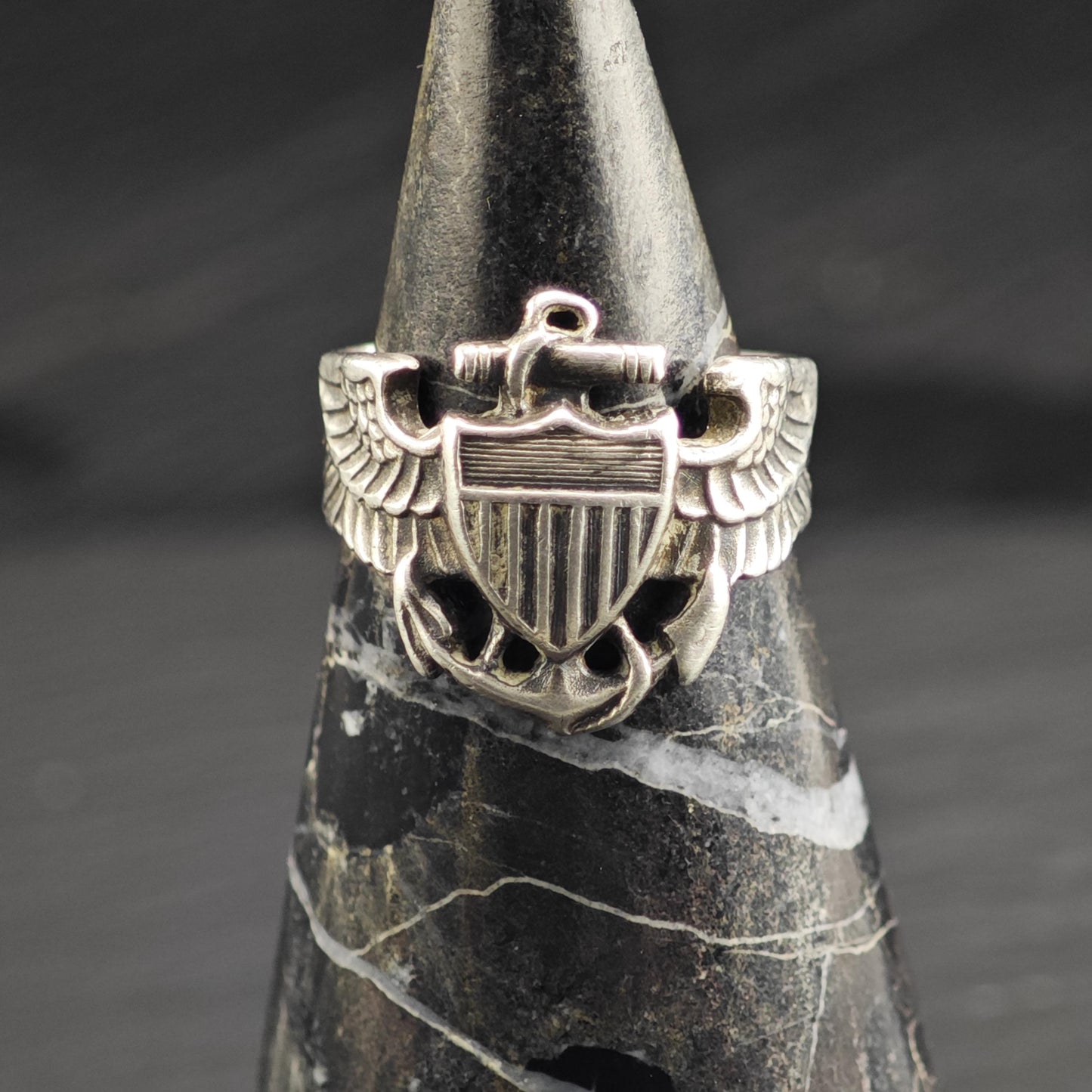 AS IS U.S. Navy Naval Aviator Sterling Silver Ring Sz 5 1/4 R6699