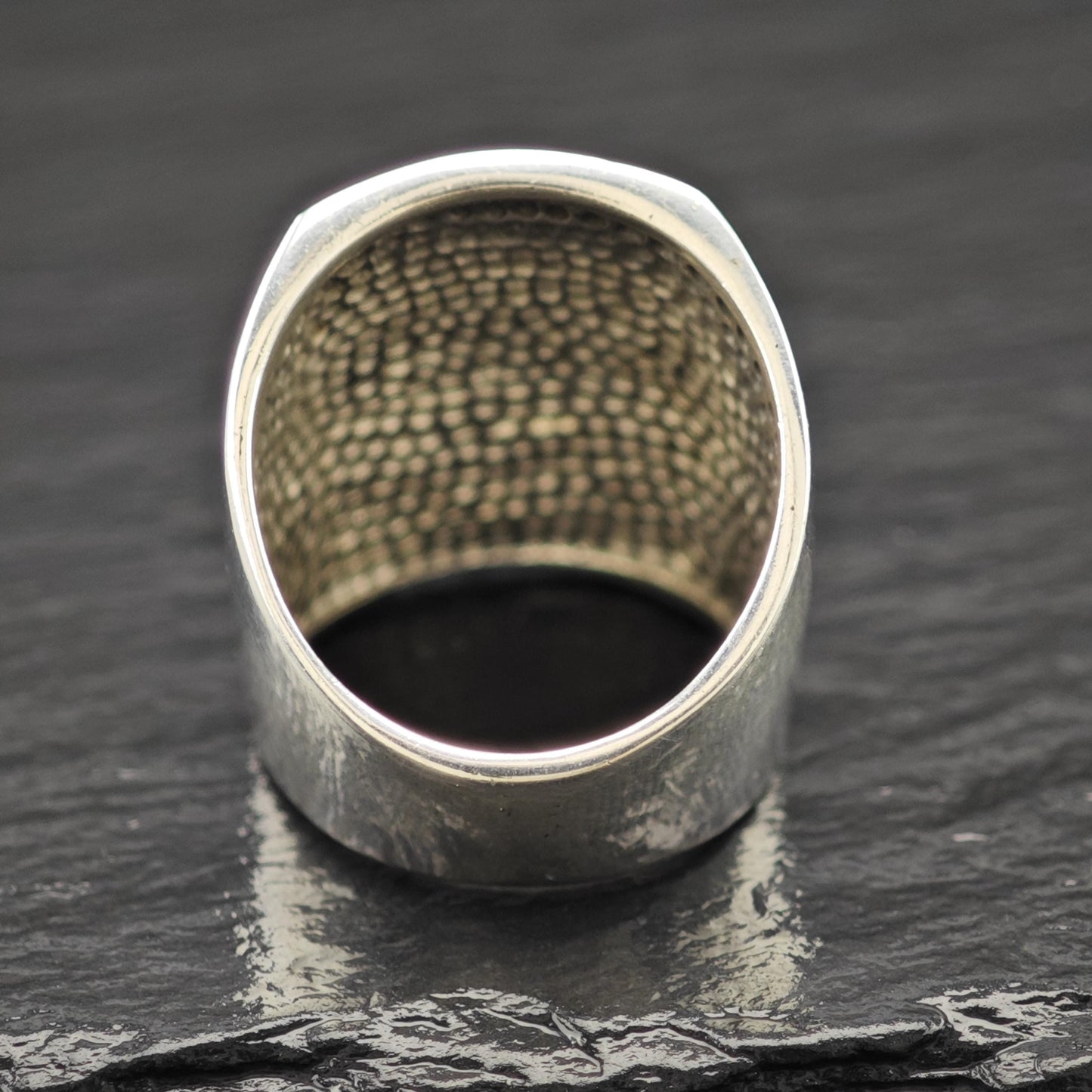Sterling Silver Ring Modernist Large Size 6 Classic Style R6118