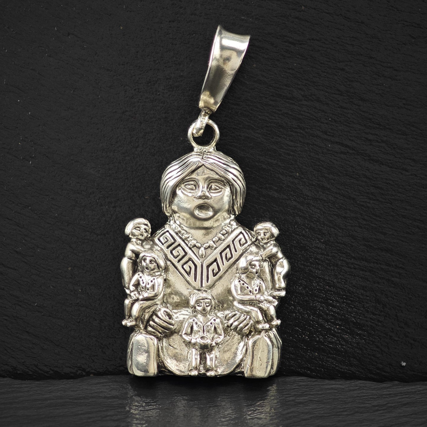 Native American Storyteller Fertility Pendant Sterling Silver P2828