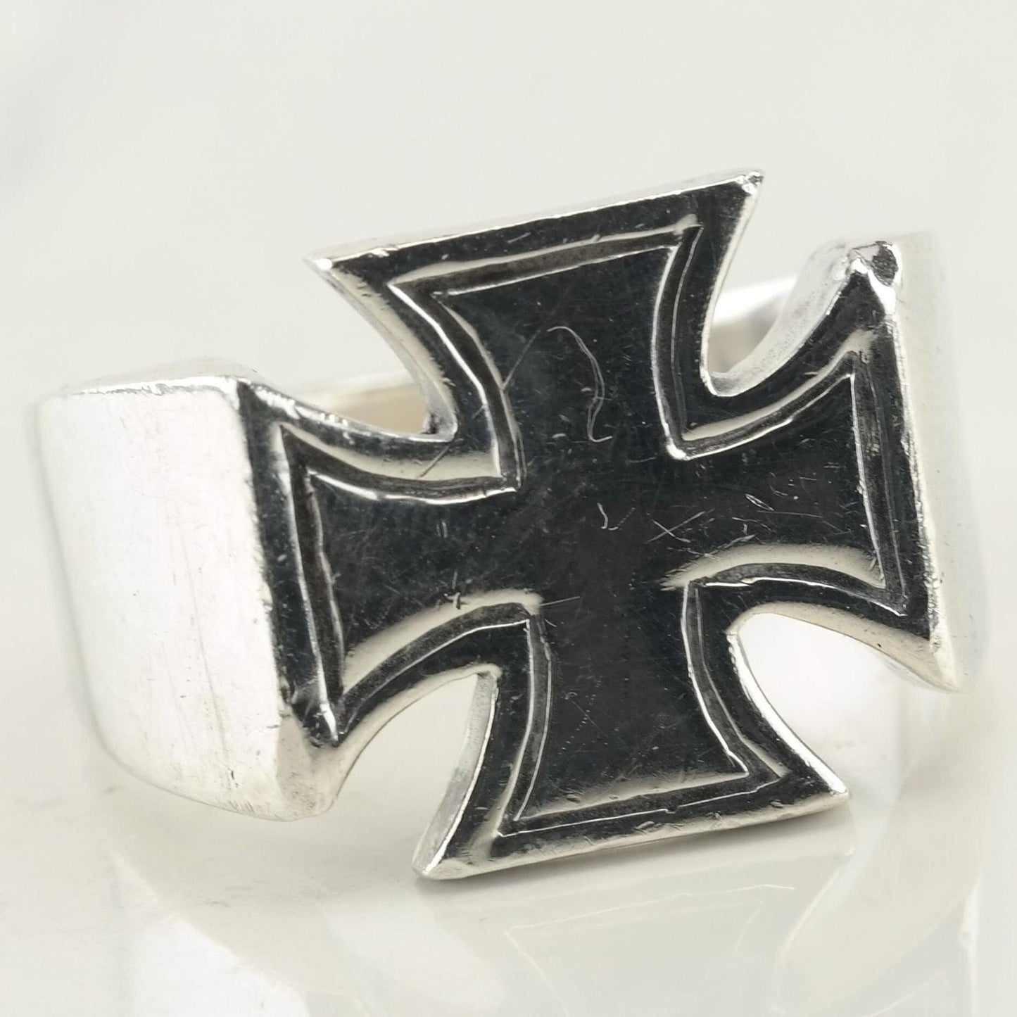 Vintage Sterling Silver Cross Ring Size 16