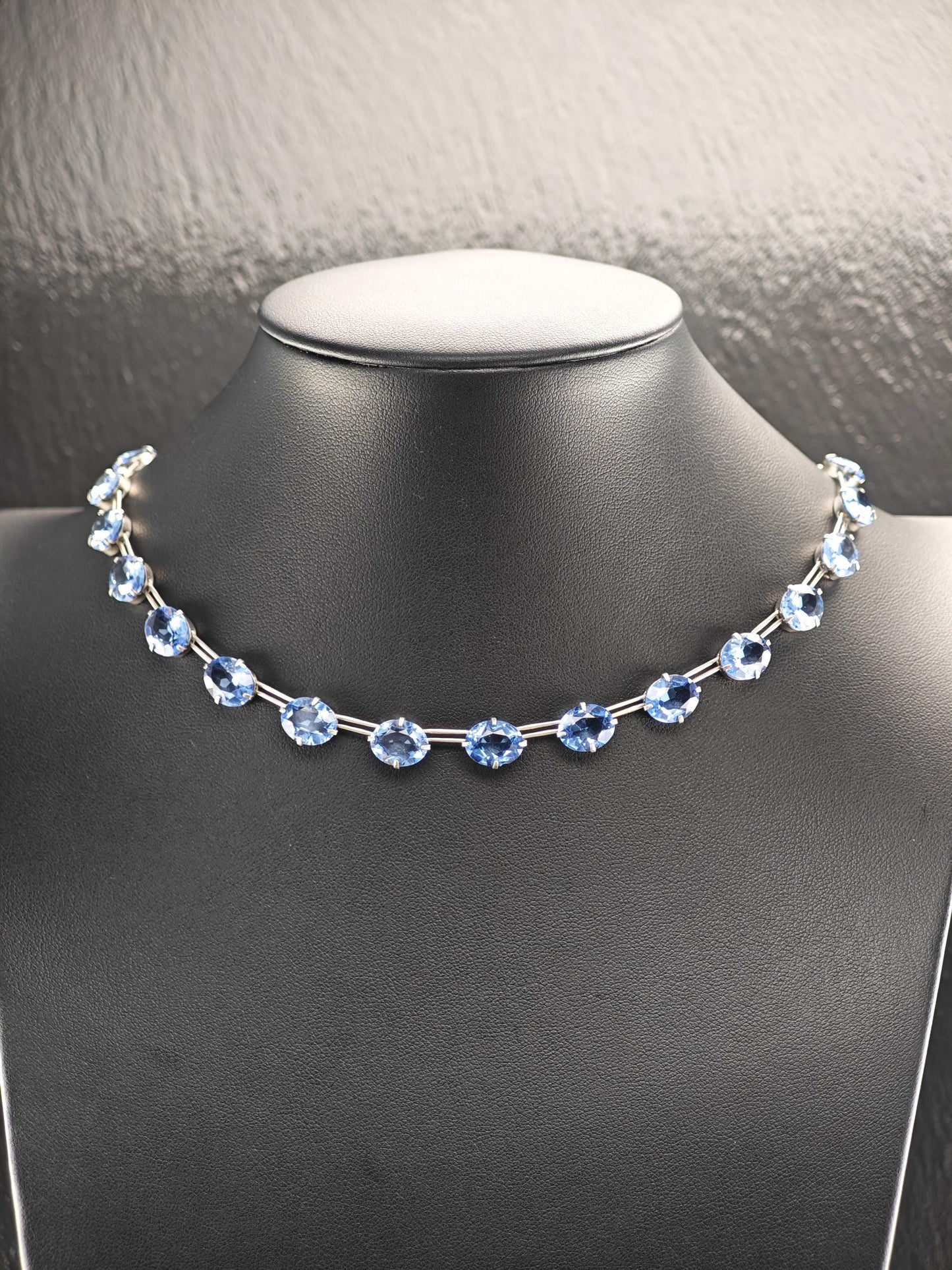 Blue Paste, Oval Necklace Sterling Silver N2520