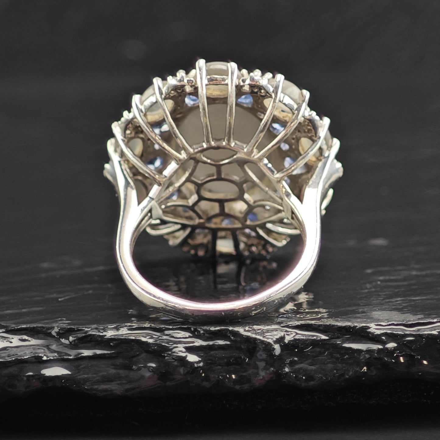 Cats Eye Quartz Topaz Sterling Silver Ring Sz 7 R6565