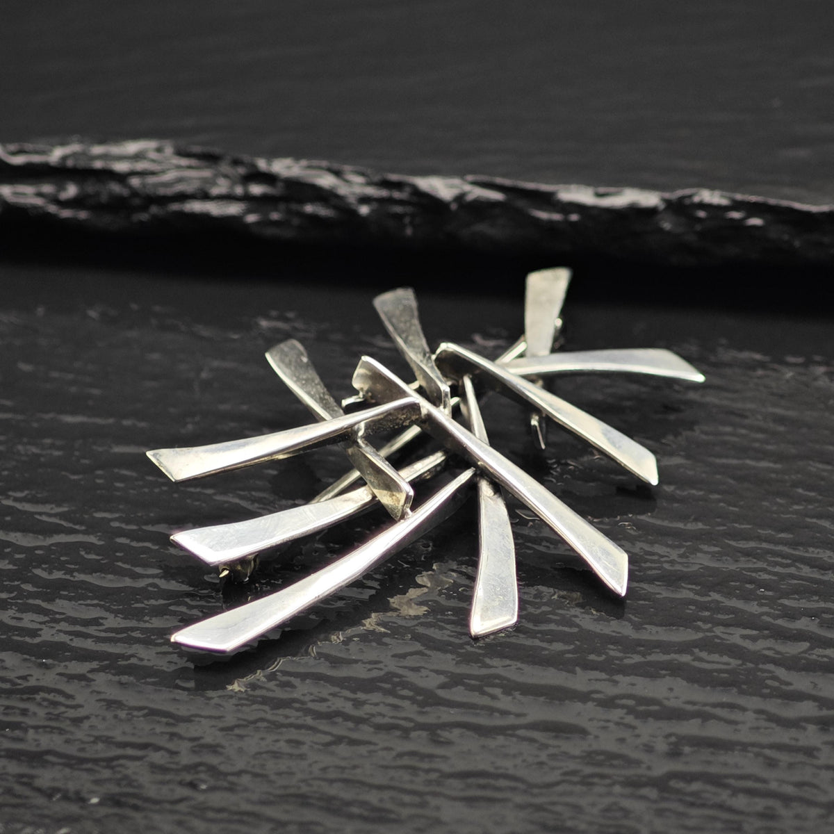 Modernist Abstract Dane Sterling Silver Brooch B2256