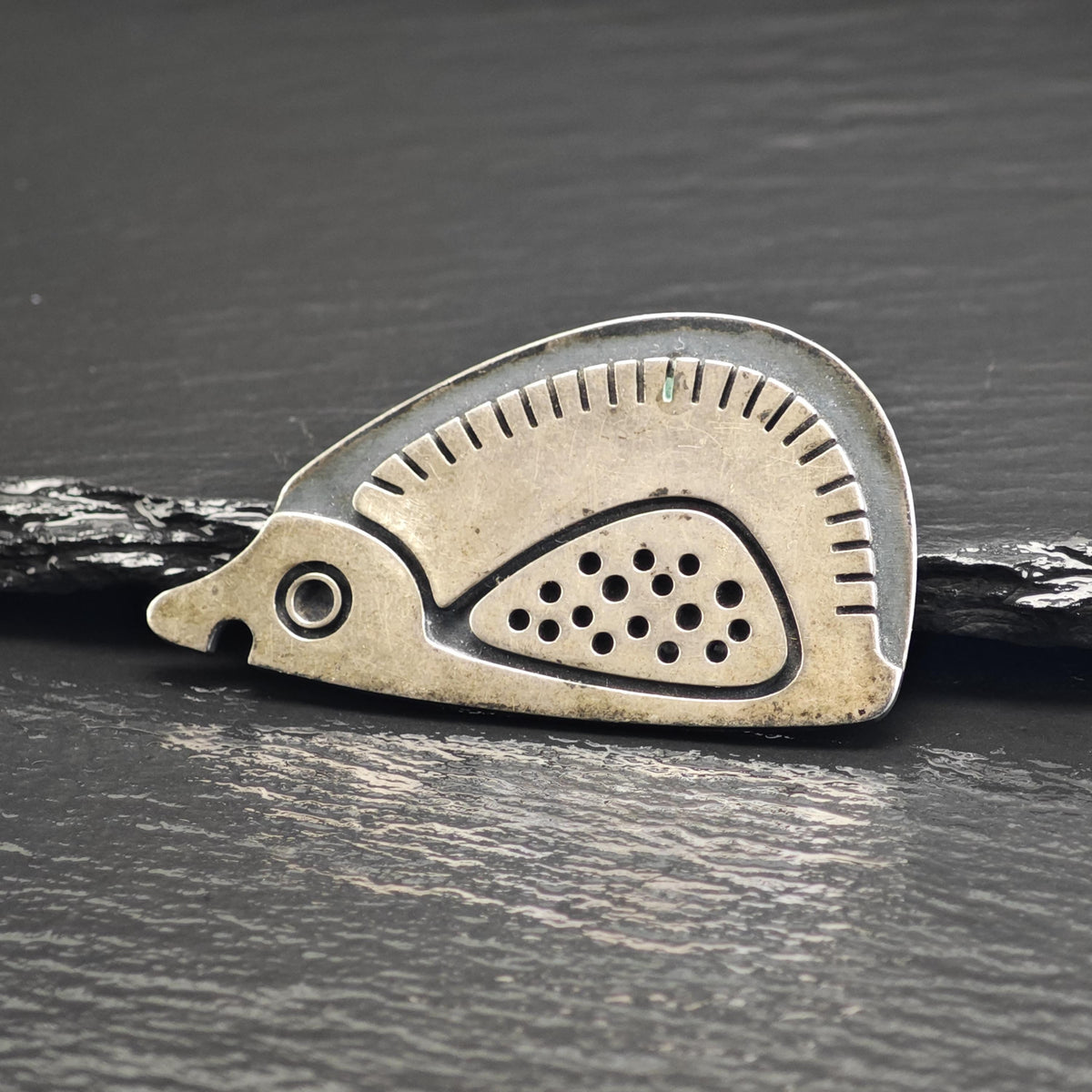 Jay Tuttle MCM Hedgehog Sterling Silver Brooch B2259