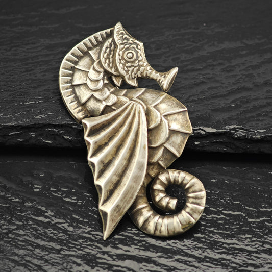 Vintage Sterling Silver Seahorse Brooch Made in Mexico Nautical Jewelry