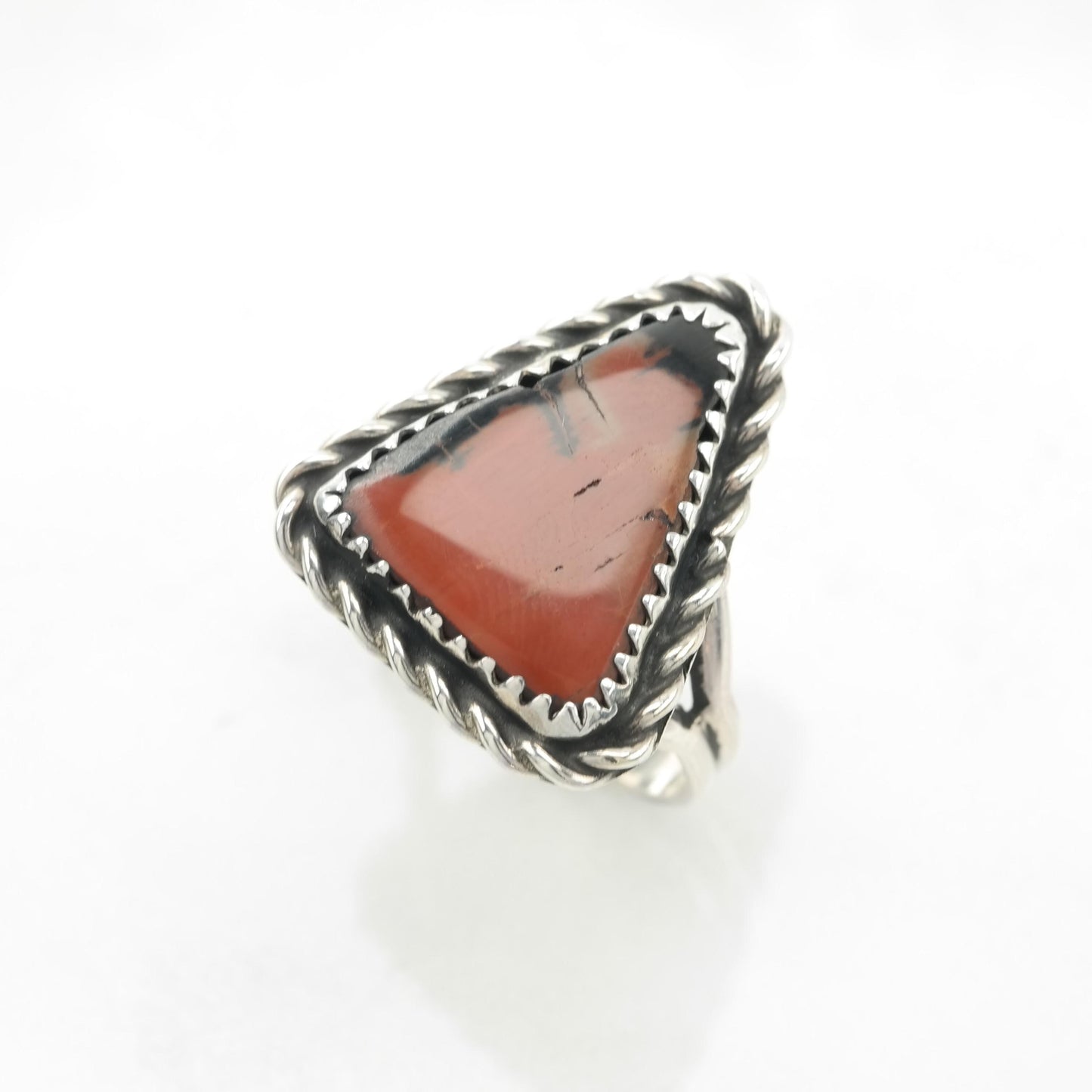 Vintage Southwest Petrified Wood Silver Ring Sterling