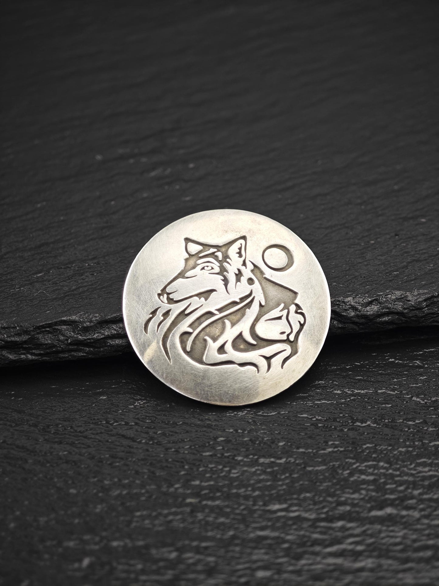 MAG, Jeanne Gamble Wolf, Moon Overlay Brooch/Pendant Sterling Silver