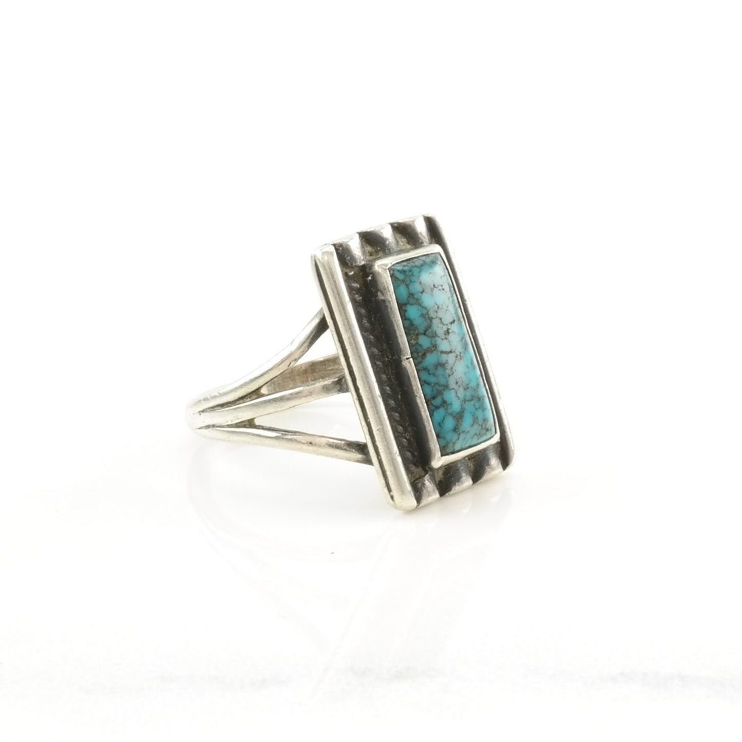 Sterling Silver Ring Turquoise Lone Mountain Blue Size 6 3/4