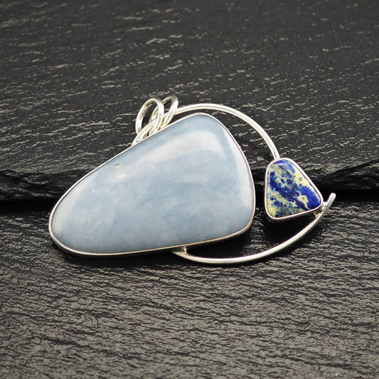 Vintage Lapidario Barrera, Gemstone Pendant Sterling Silver