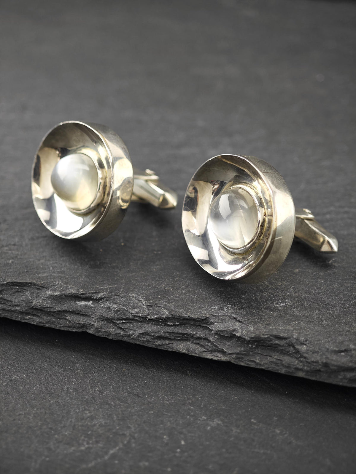 Antonio Pineda Taxco Moonstone Sterling Silver Cufflinks