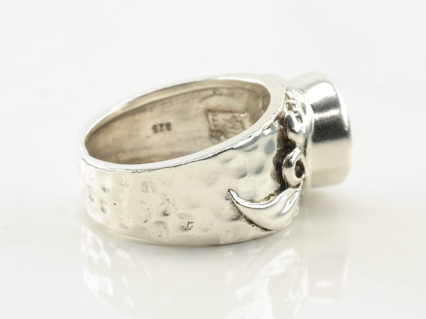 Vintage Designer Silver Ring Moonstone Sterling Size 7 1/4