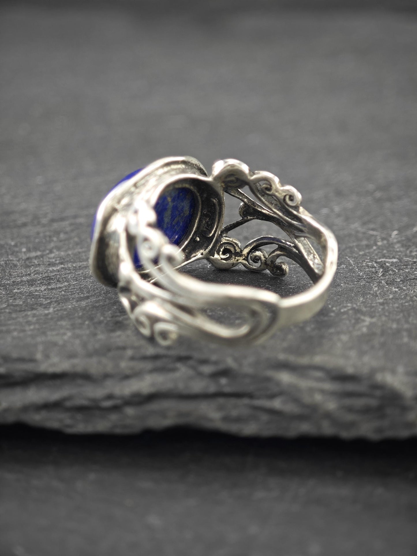Israel Oval, Lapis Ring Sterling Silver
