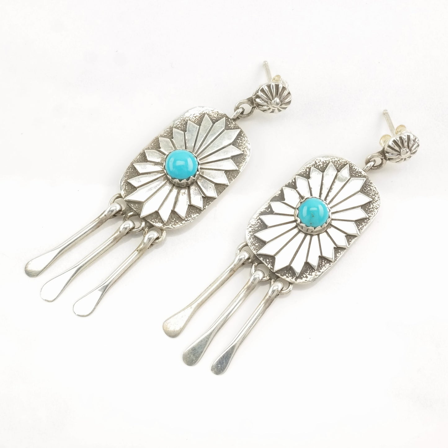 Choice of Navajo Coral, Turquoise Sterling Silver Earrings Stud, Dangle