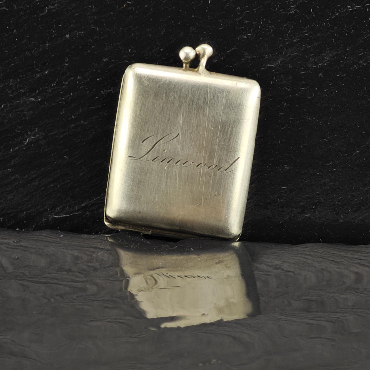 Antique Engraved "Linwood" Sterling Silver Locket MISC0419