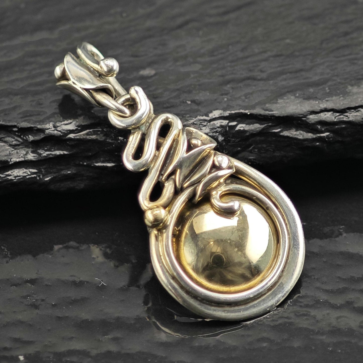 14K Gold Accent Sterling Silver Pendant P3047