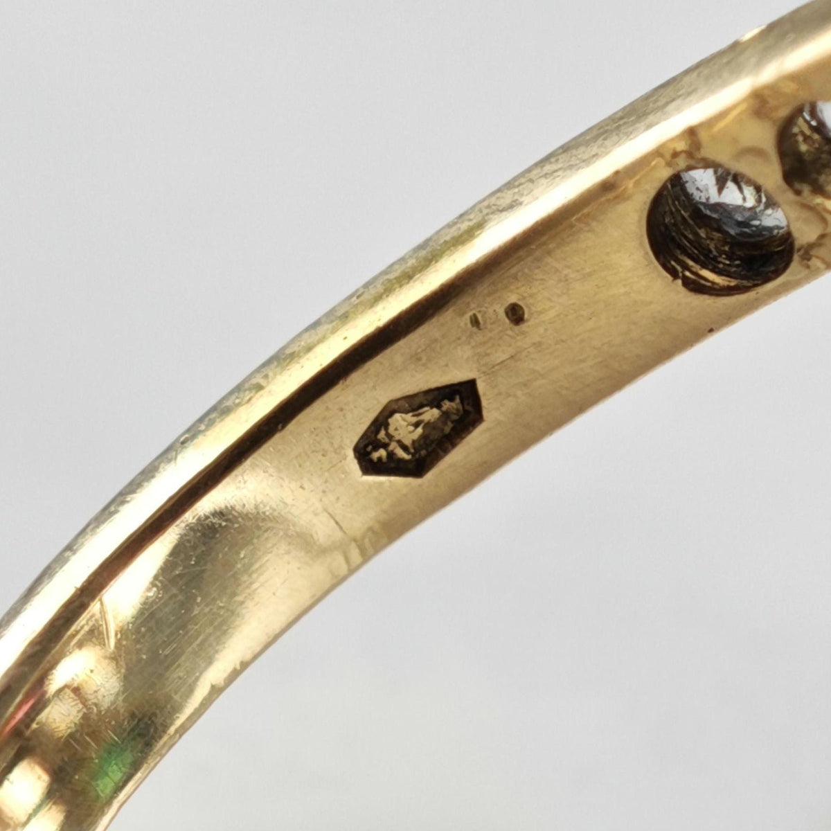 Victorian Multi Paste Stone 14K Gold Ring Sz 7 1/4 R6798