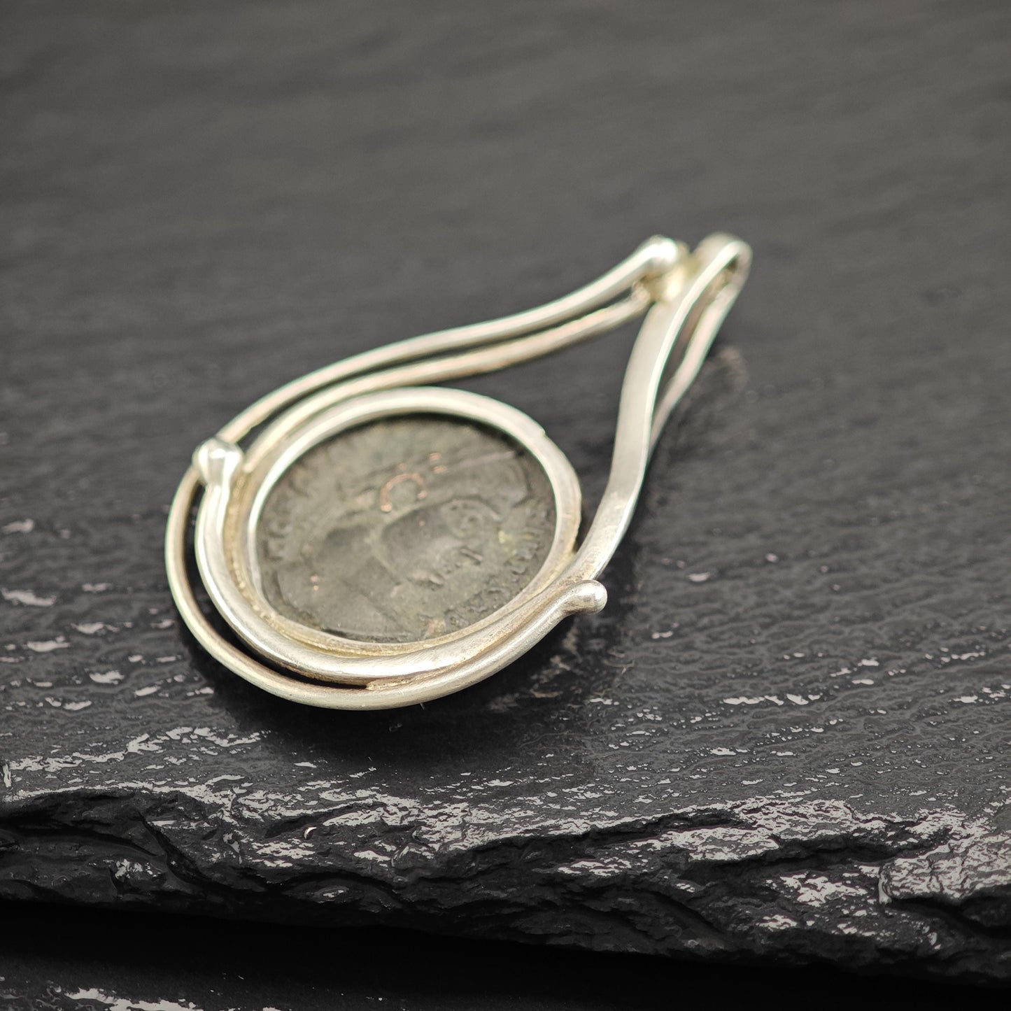 Replica Ancient Roman Coin Pendant Sterling Silver
