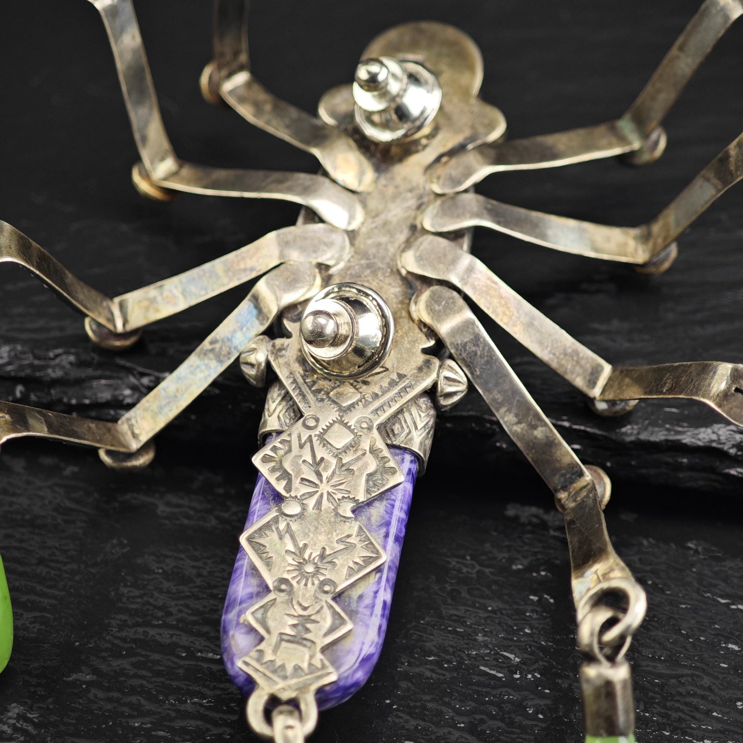 Large Spider Pin by Melanie Deluca, Sterling Silver