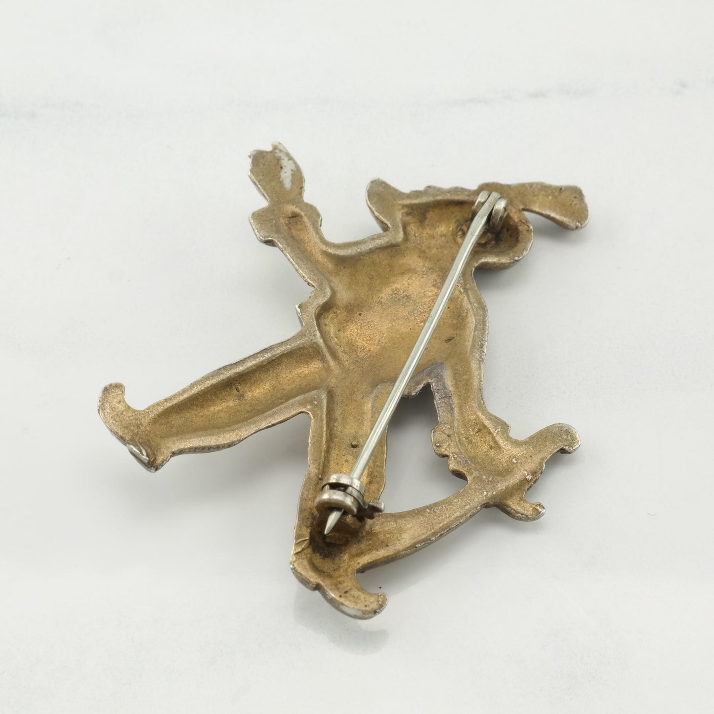 Gold Tone Pirate Sinbad Brooch Sterling Silver