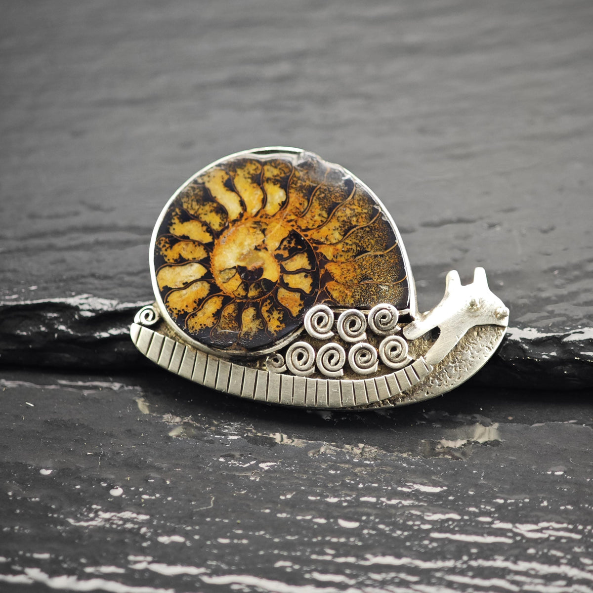 Zealandia Snail Sterling Silver Brooch/Pendant B2279