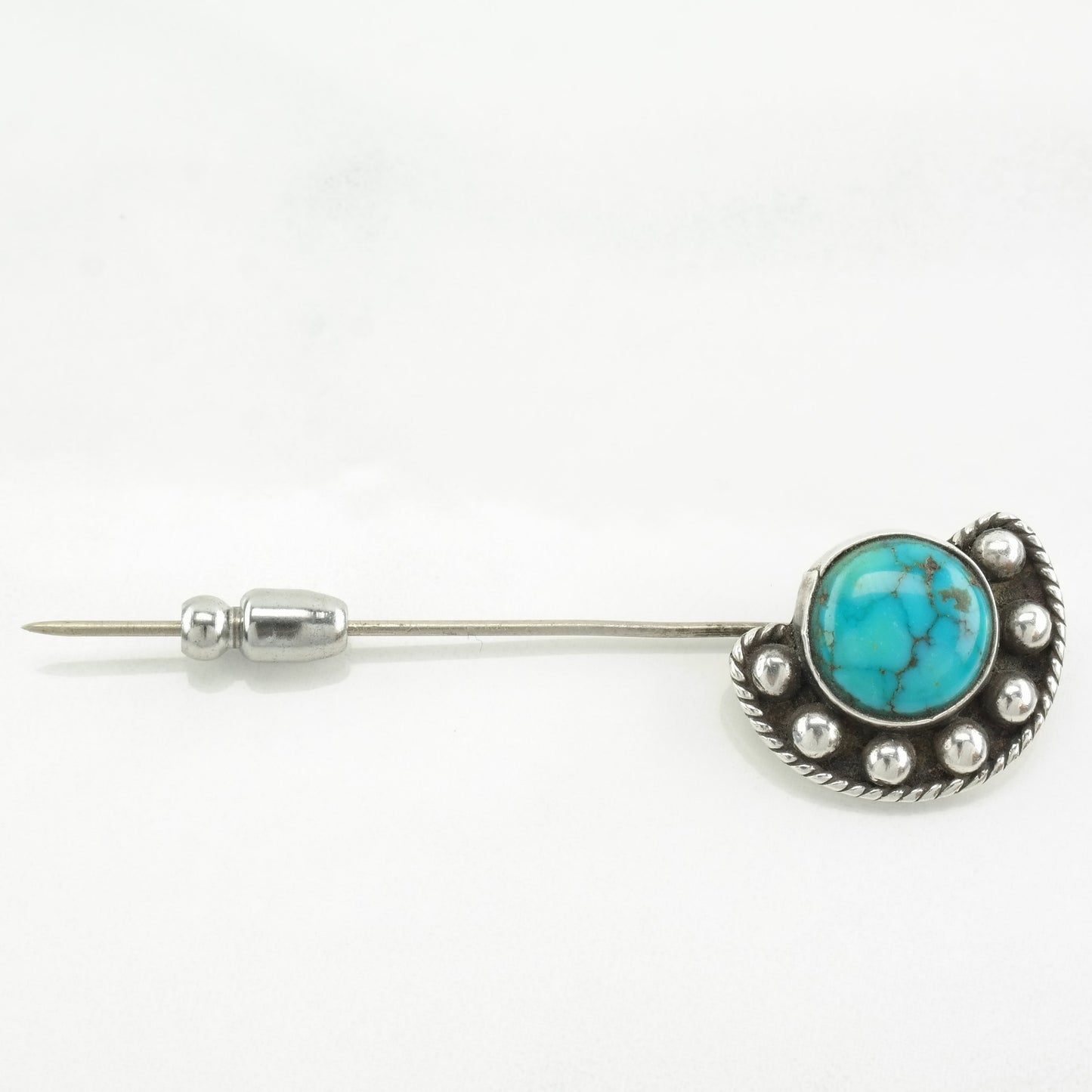 Native American Sterling Silver Brooch Pin Turquoise