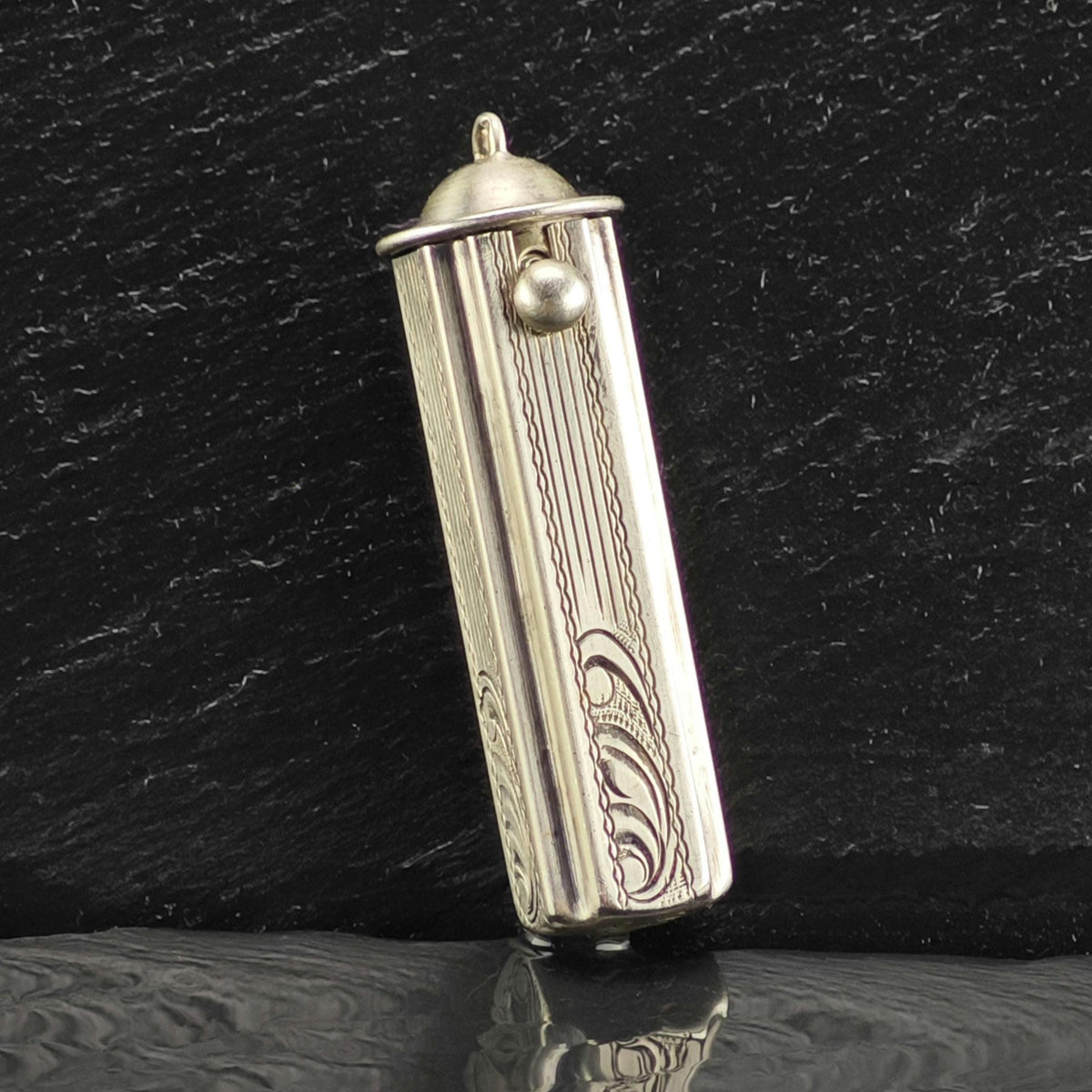 Art Deco Engraved Lipstick Holder Sterling Silver MISC0412