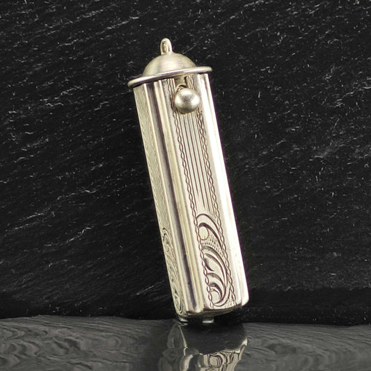 Art Deco Engraved Lipstick Holder Sterling Silver MISC0412