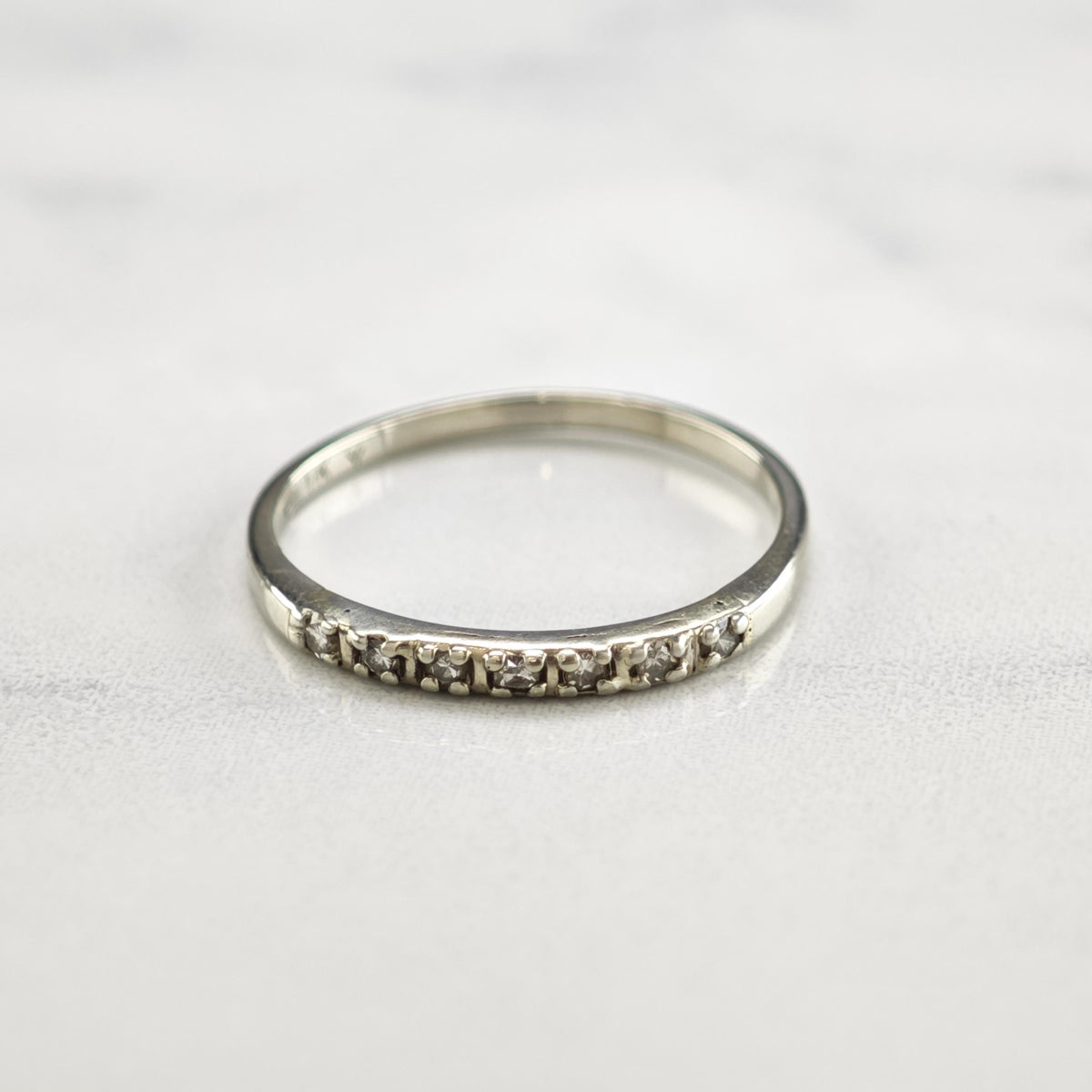 Diamond 14K White Gold Band Ring Sz 7 1/2 R6786