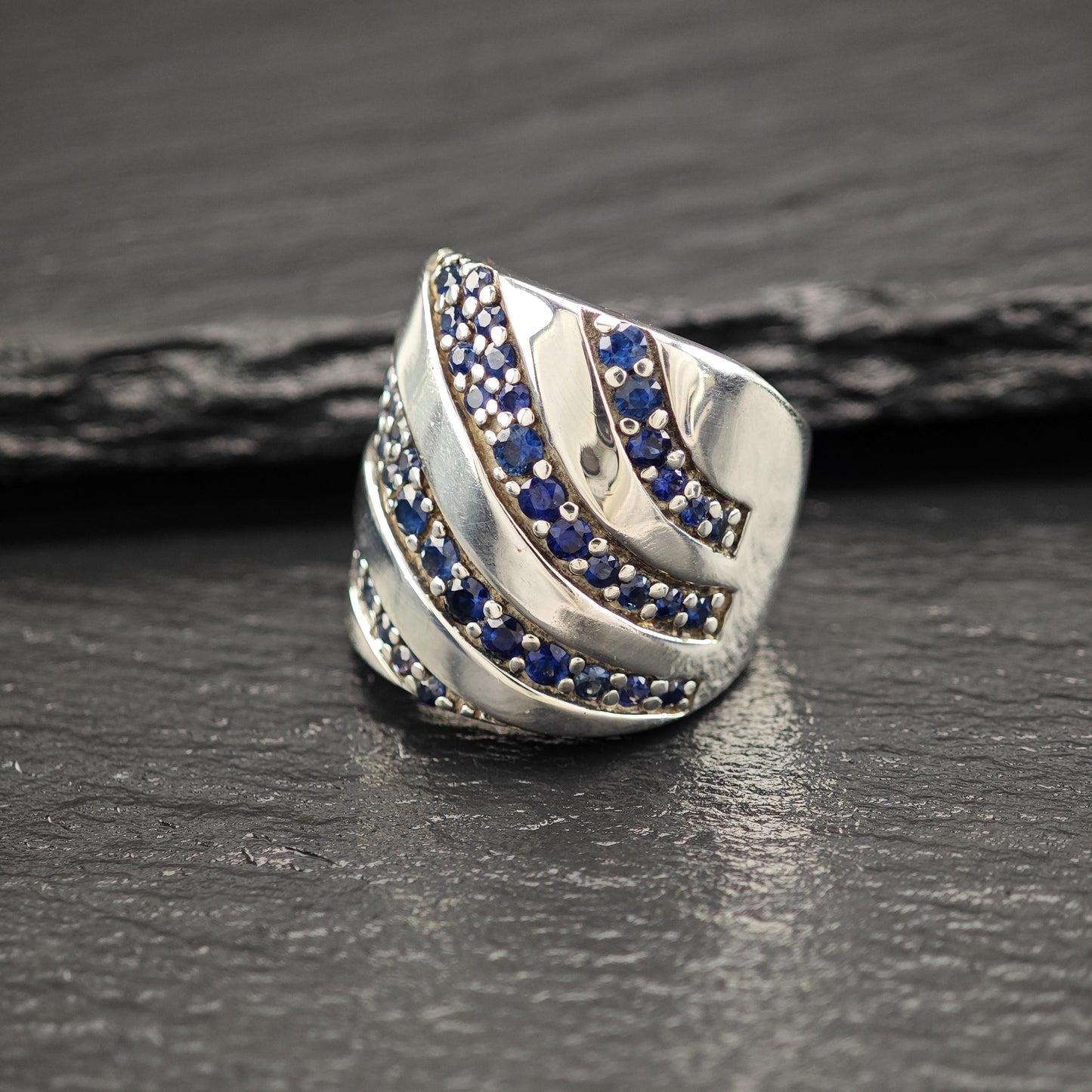 EFFY Sapphire Ring 2ctw Sterling Silver Ballisima Splash R5786