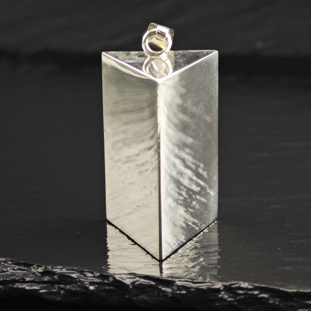 Triangular Prism Sterling Silver Pendant P3101