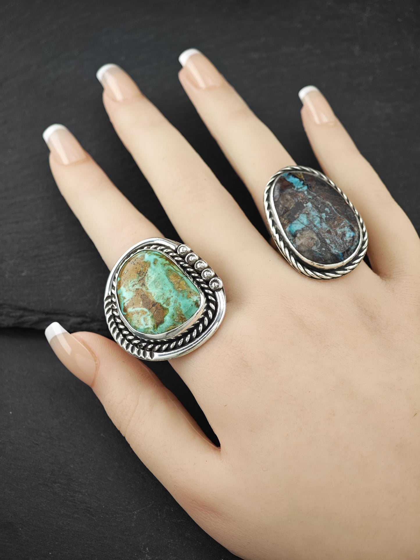 Vintage Southwest Turquoise Ring Sterling Silver