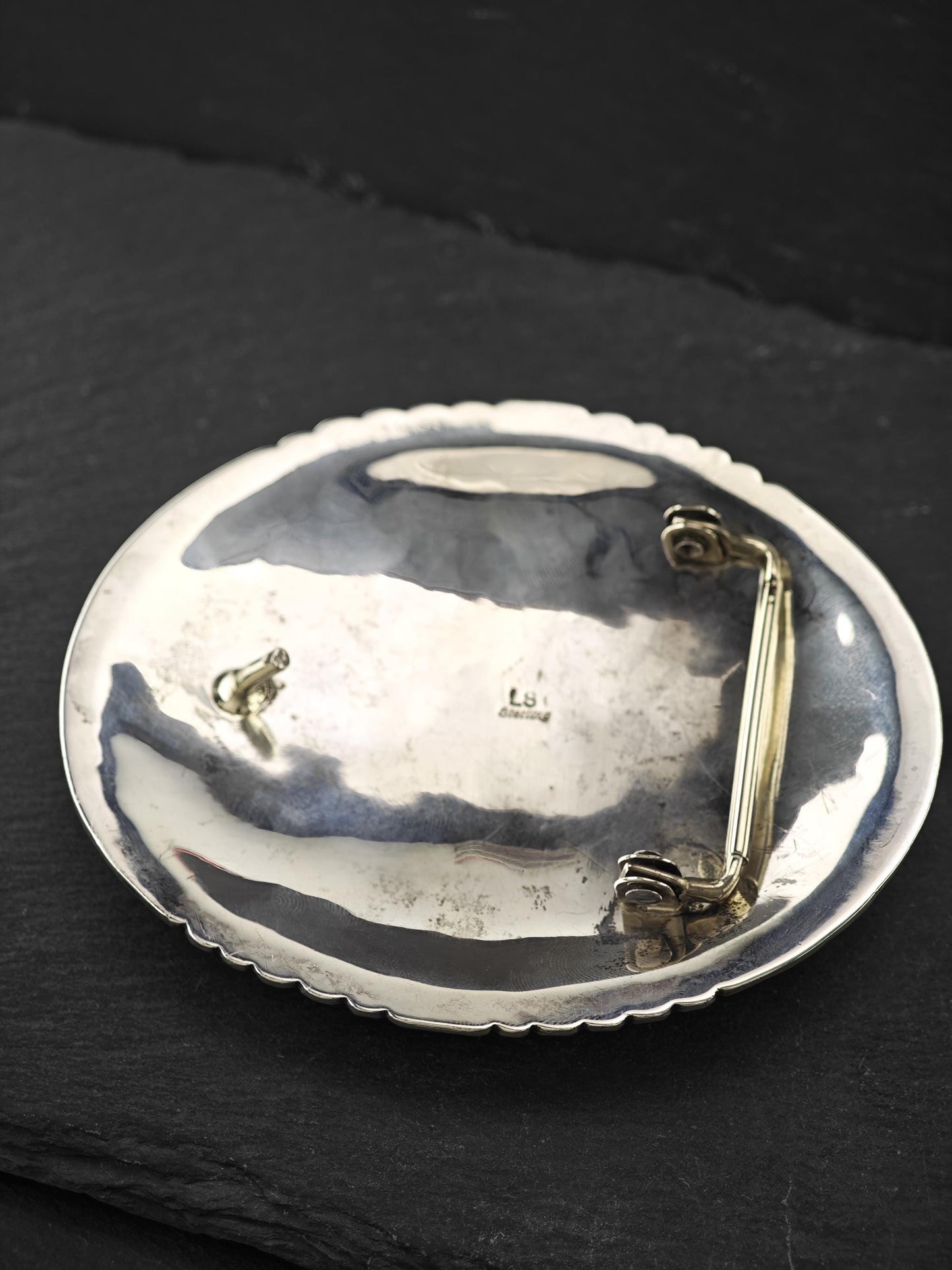 Vintage Native American Belt Buckle Sterling Silver